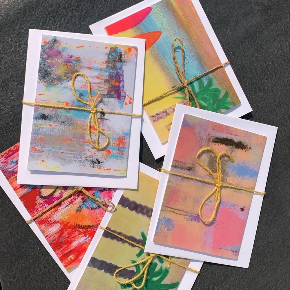 NEW, 5 Pack Assorted Art Cards, My Own Original Artwork, Envelopes Included